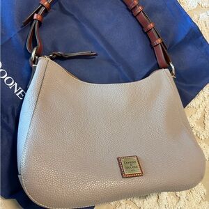 Dooney & Bourke Taupe Leather Hobo Bag